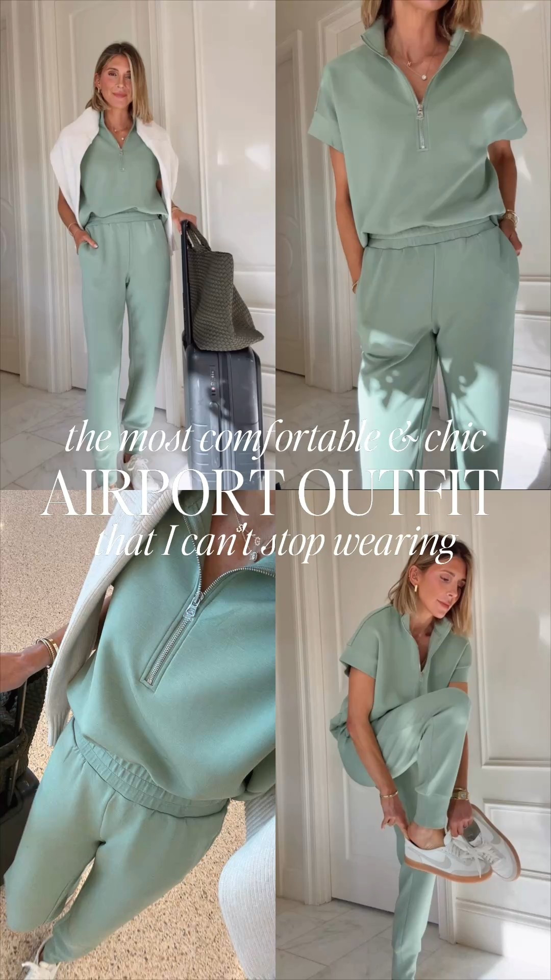 Comfy and chic travel airport outfit. I'm wearing size xs and I'm 5'7 for reference 

#LTKTravel #LTKFindsUnder100
