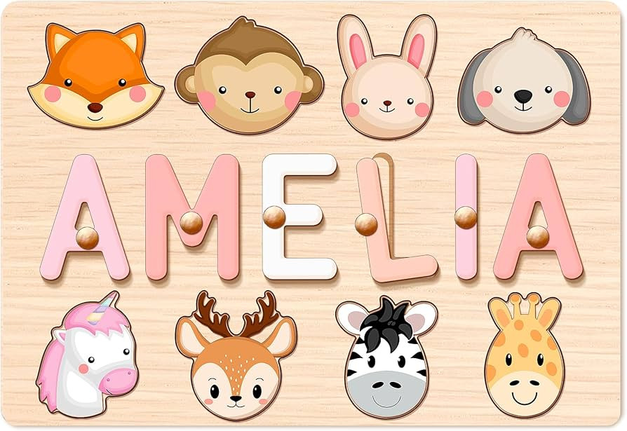 Name Puzzles for Toddlers 1-3, Name Puzzle for Kids Personalized for 1 Year Old Girl，Alphabet W... | Amazon (US)
