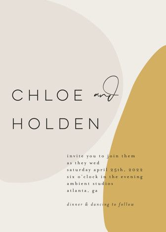 "Organic shapes" - Customizable Wedding Invitations in Yellow by Morgan Kendall. | Minted