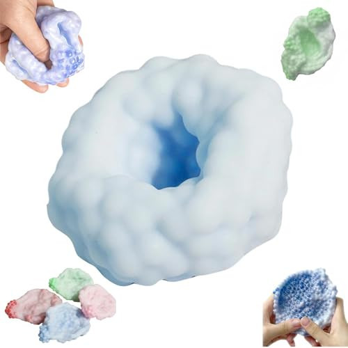 2Pcs Crunchy Squishy Moldable Stress Balls Sand Filled Sensory Hand Exerciser & Tension Relief Tool Slow Rebound Squeeze Gadget for Office Focus & Hand Physical Therapy (Blue) | Amazon (US)