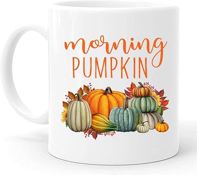 Morning Pumpkin Coffee Mug, Fall Coffee Mug, Fall Themed Mugs, Great Pumpkin Mug, Pumpkin Mug, Au... | Amazon (US)