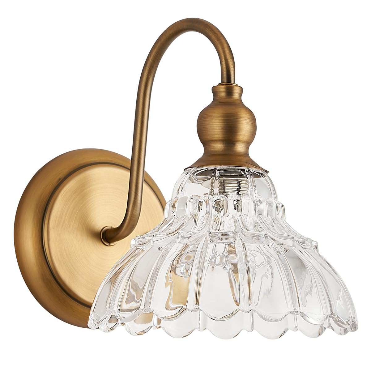 Vintage Brass Wall Sconce Bronze Bathroom Wall Light Made of Electroplated Copper Body and Presse... | Amazon (US)