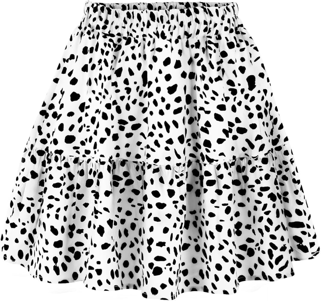 Womens Elastic High Waist Tiered Mini Skirt with Shorts Underneath Cute Boho Pleated Ruffle Skirt... | Amazon (US)