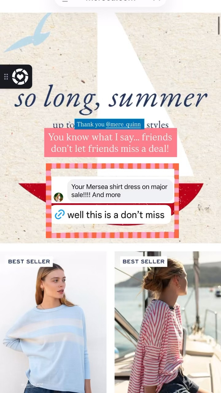 Mersea Sale and my code stacks!!

Code Catherine15

#LTKSeasonal #LTKOver40 #LTKSaleAlert