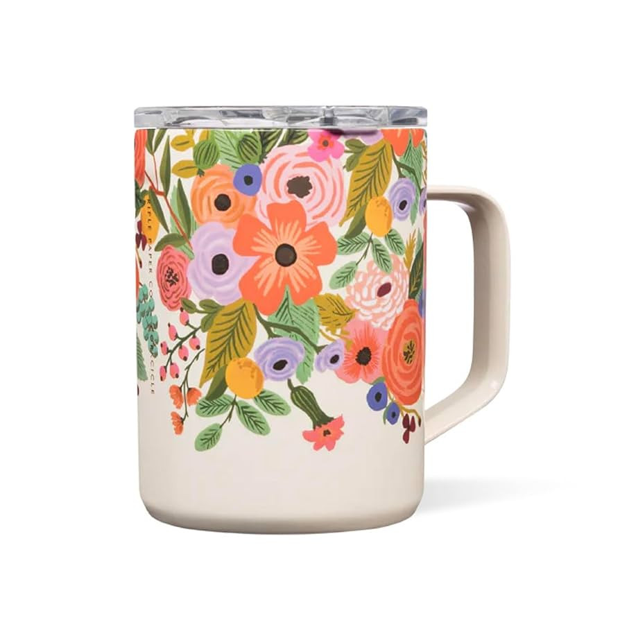Corkcicle x Rifle Paper Co. Triple Insulated Coffee Mug with Lid and Handle, Garden Party, 16 oz ... | Amazon (US)