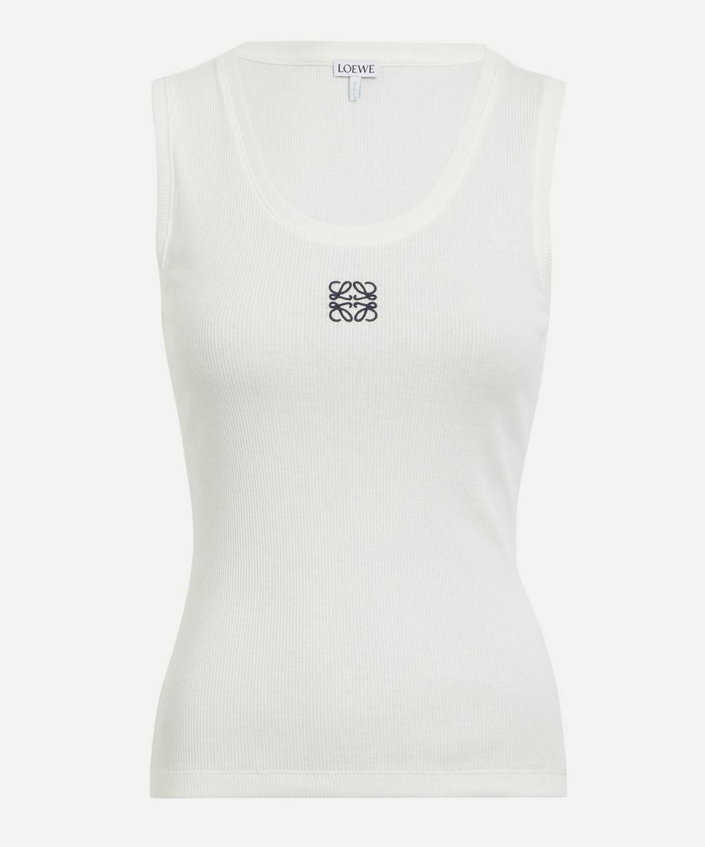 Loewe Women's Anagram Ribbed Tank Top White XL | Liberty London (US)