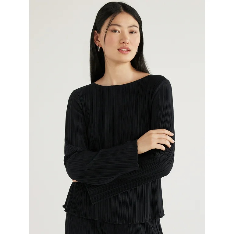 Scoop’s Crinkle Knit Tunic Top, Sizes XS-XXL | Walmart (US)