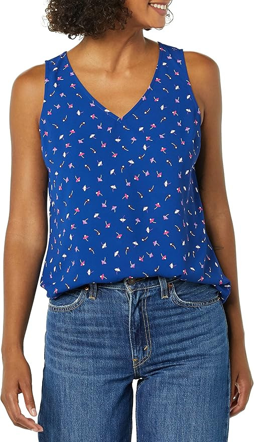 Amazon Essentials Women's Regular-Fit V Neck Sleeveless Layering Tank Top (Available in Plus Size... | Amazon (US)