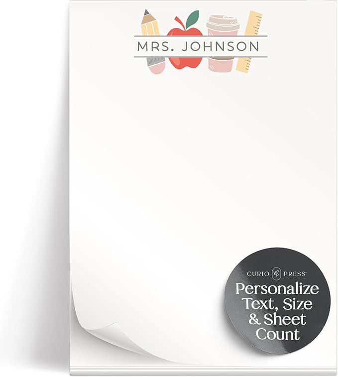 Personalized Note Pad Gift for Teacher Appreciation, Cute Personalized Teacher Notepad for End-of... | Amazon (US)