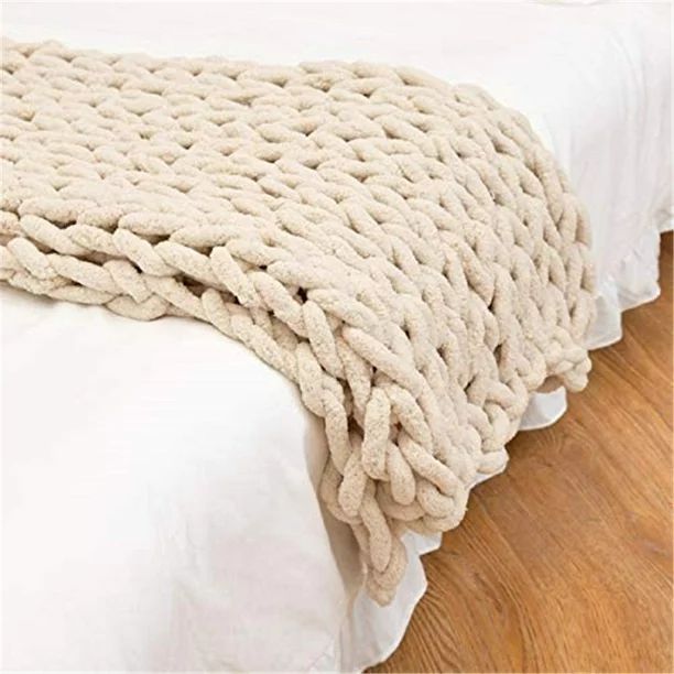 Watnature Chunky Knit Blanket Chenille Throw - Warm Soft Cozy for Sofa Bed Boho Home Decor - Walm... | Walmart (US)