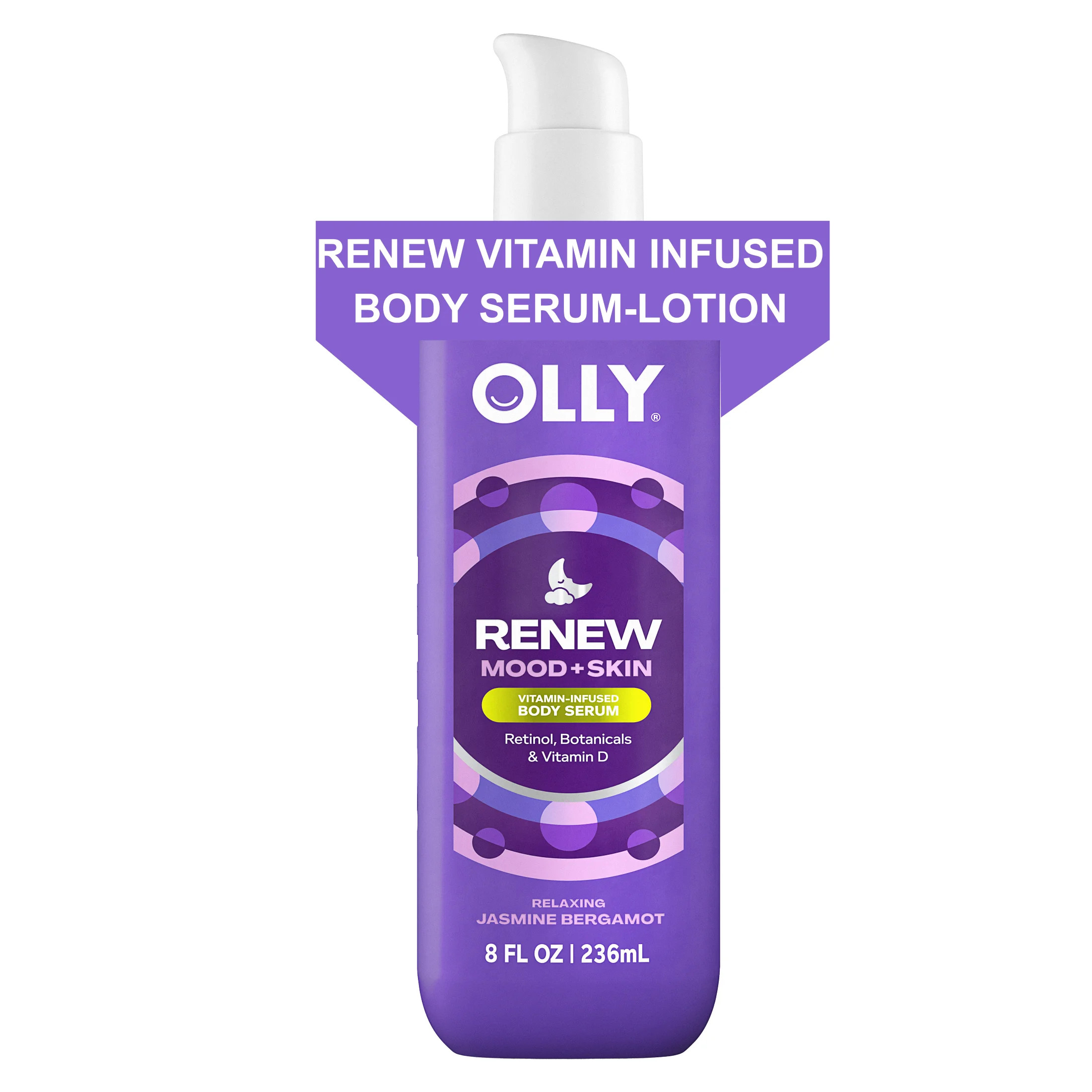 OLLY Renew Body Serum Lotion Repairs Skin Barrier & Soothe Stress Jasmine Bergamot, 8 oz | Walmart (US)