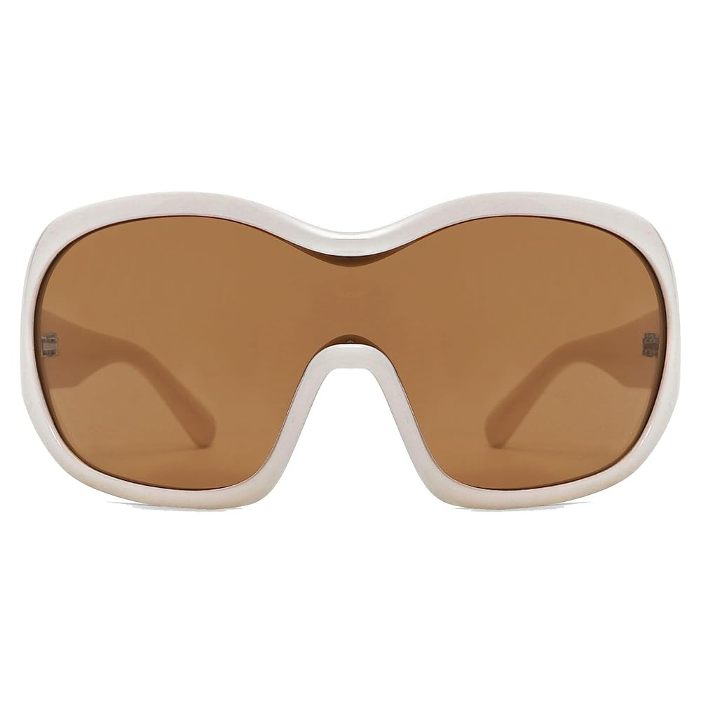 Oversized Trendy Wrap Around Sunglasses for Women Men - Cool Concert shades 2000s Retro Round Big... | Amazon (US)
