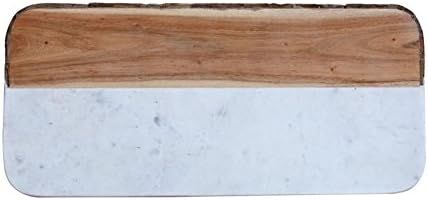 Creative Co-Op White Marble & Mango Wood Rectangle Cheese Board (Each one will vary) | Amazon (US)