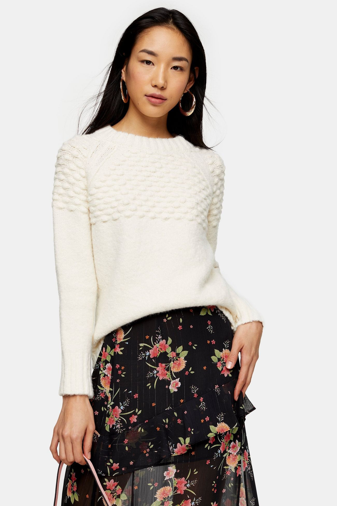 Ivory Bobble Knitted Jumper | Topshop UK