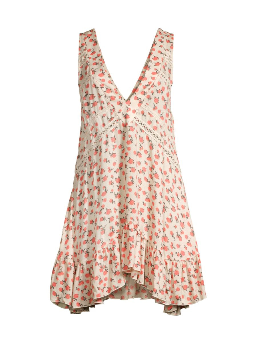 Let It Happen Floral Plunge Minidress | Saks Fifth Avenue