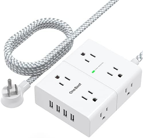 Power Strip Surge Protector with USB, 8 Widely Outlets 4 USB Ports 5Ft Extension Cord with Flat P... | Amazon (US)