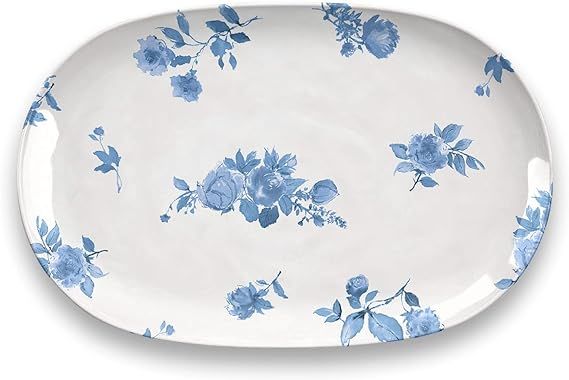 TarHong Cottage Blue Floral, Oval Large Platter | Amazon (US)