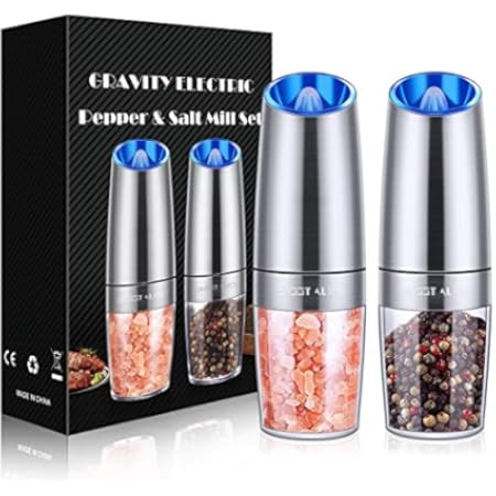 Gravity Electric Salt and Pepper Grinder Set with Adjustable Coarseness Automatic Pepper and Salt Mi | Amazon (US)