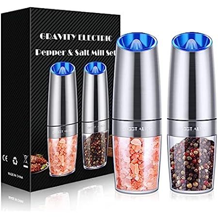 Gravity Electric Salt and Pepper Grinder Set with Adjustable Coarseness Automatic Pepper and Salt Mi | Amazon (US)