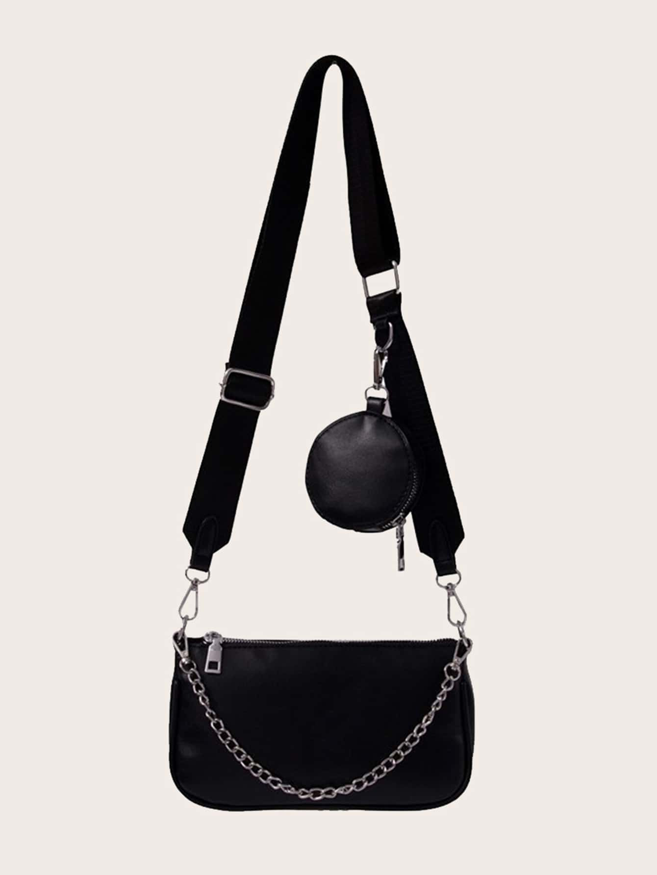Chain Decor Crossbody Bag With Purse | SHEIN
