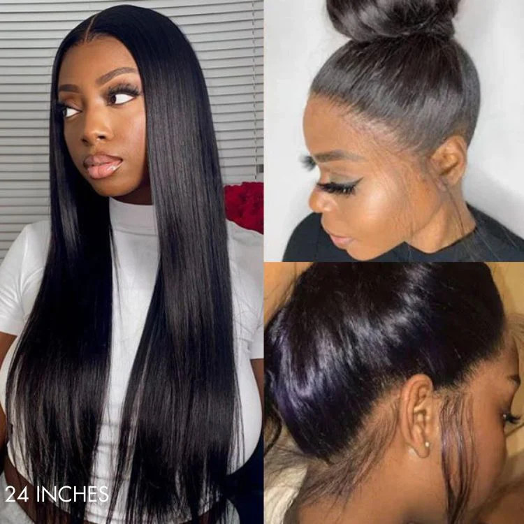 SILKY STRAIGHT 360 LACE LONG WIG 100% HUMAN HAIR PRE-BLEACHED & PRE-PLUCKED | Luvmehair