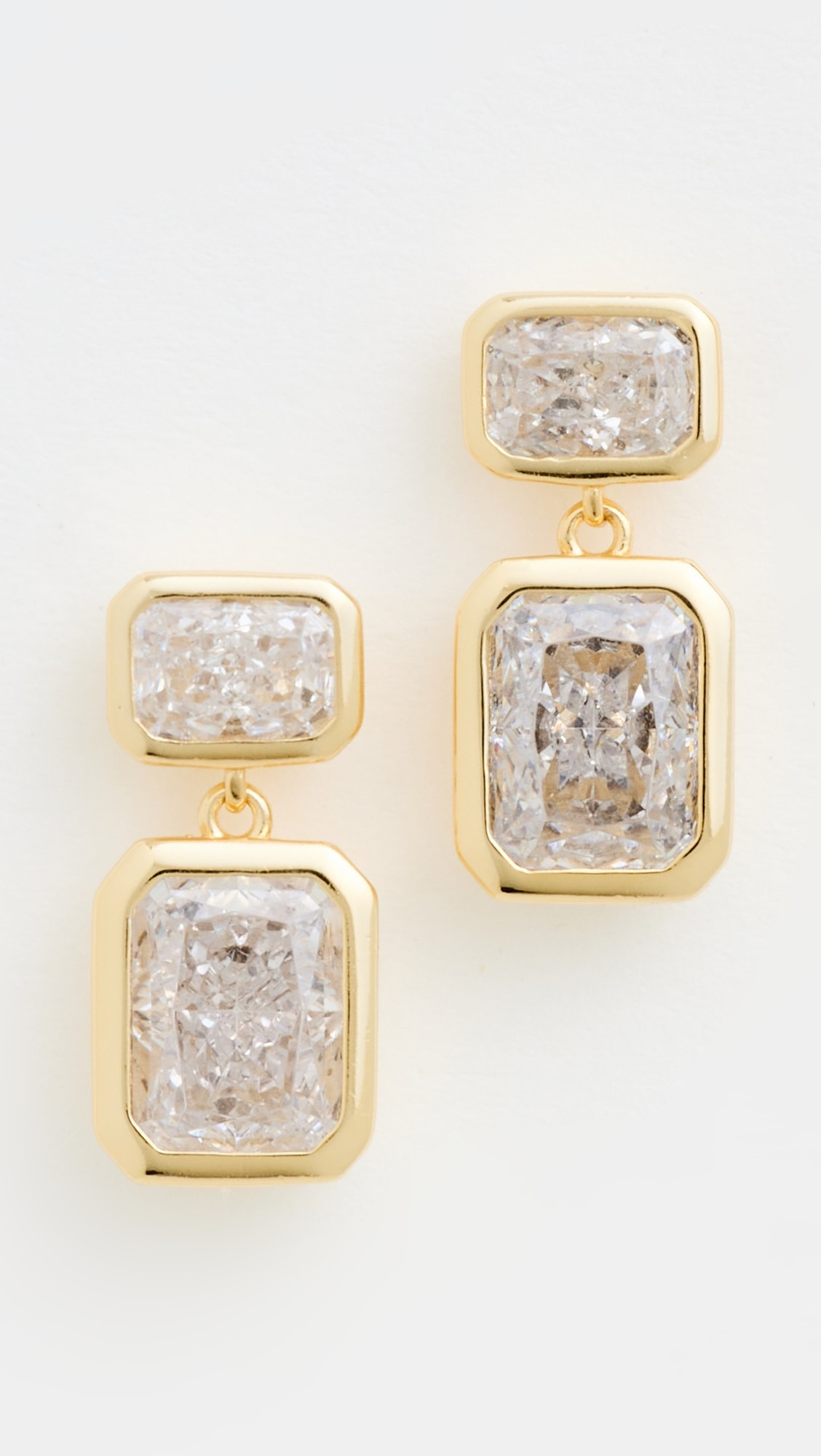 Emerald Baguette Drop Earrings | Shopbop