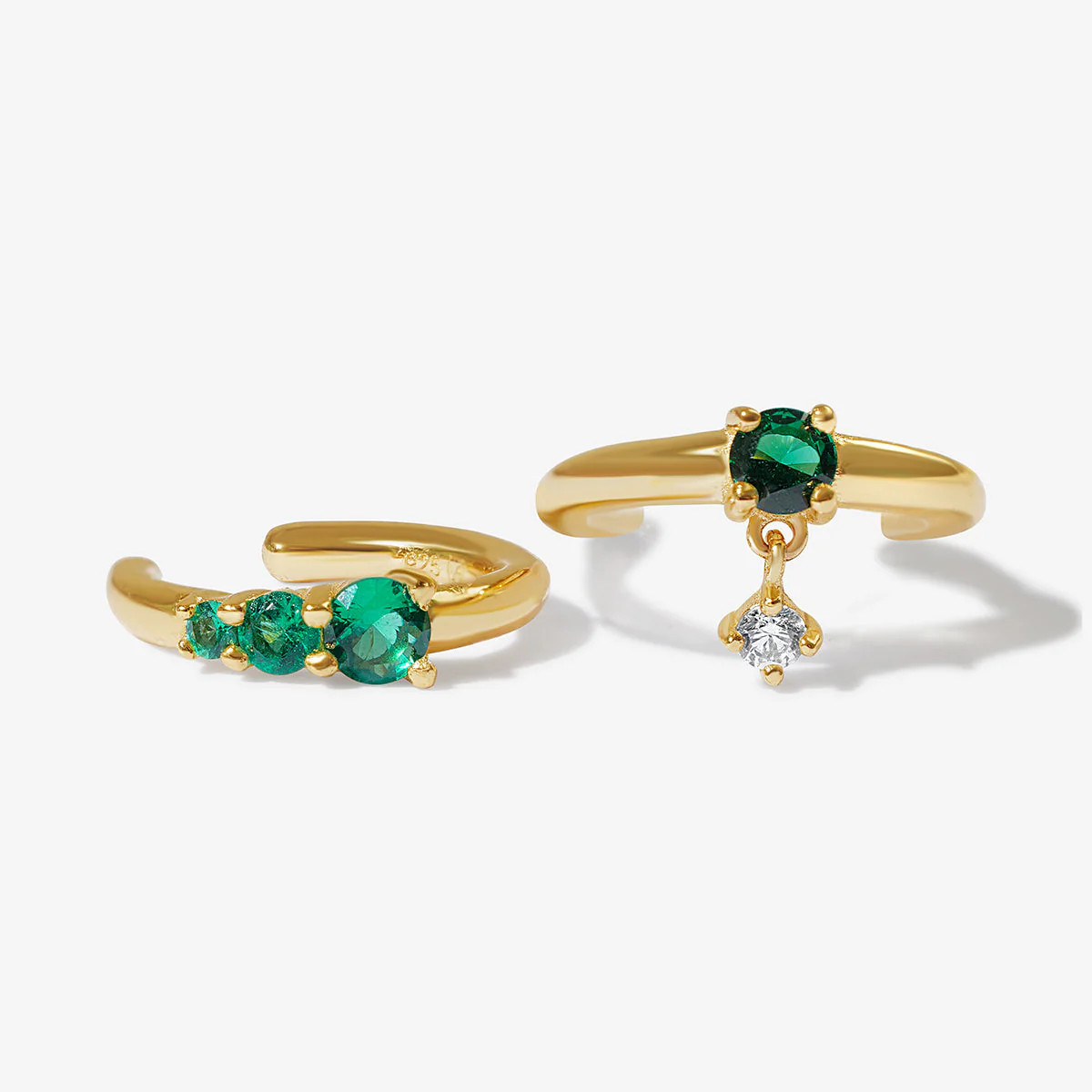Juana emerald ear cuffs | Adornmonde