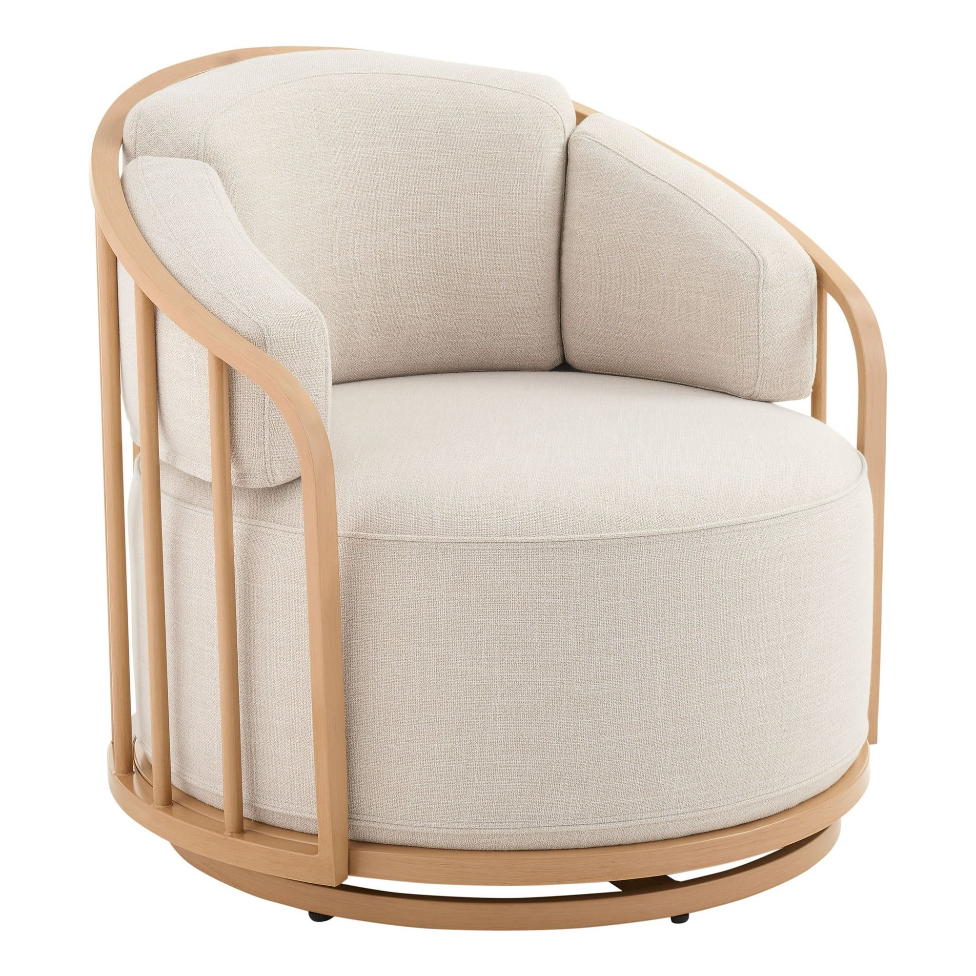 Better Homes & Gardens Lillian Swivel Birdcage Chair, Linen - Walmart.com | Walmart (US)