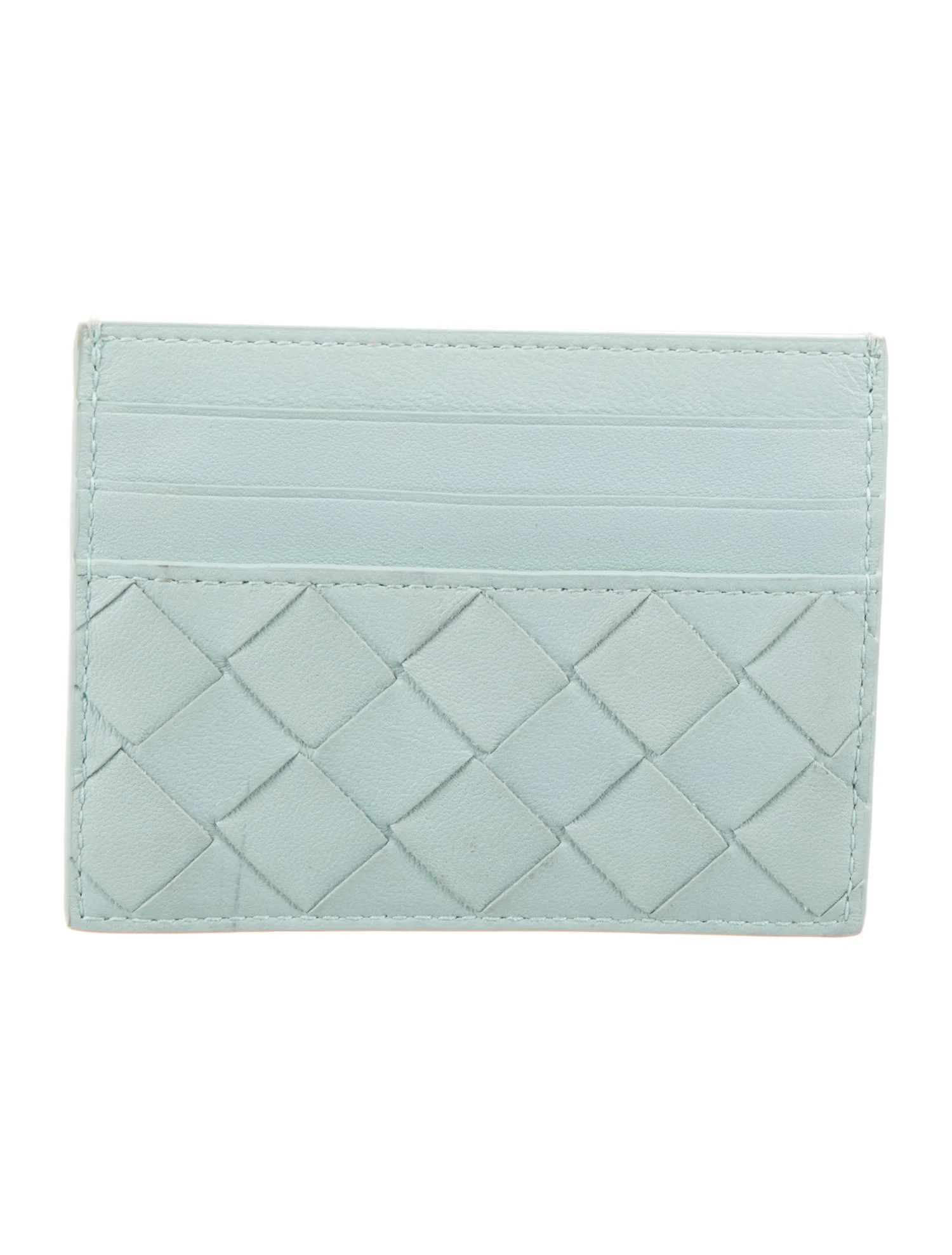 Bottega Veneta Intrecciato Weave Leather Card Holder - Blue Wallets, Accessories - BOT359411 | Th... | The RealReal