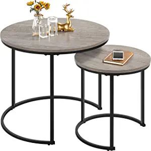 Yaheetech Nesting Coffee Table Set of 2, Nesting Table, Rustic Stacking Side Tables, Nesting End ... | Amazon (US)