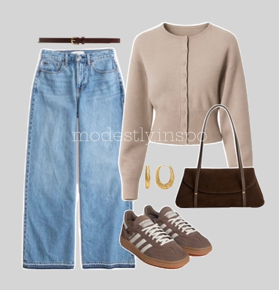cinched waist cardigan, beige cardigan, Abercrombie jeans, wide leg jeans, medium let down hem jeans, suede brown purse, adidas, brown spezials, adidas shoes, affordable clothes, casual, fall, modest, spring, spring style, styling, outfit ideas, ootd, what to wear, school outfits, going out outfits 

#LTKgrwm #LTKSaleAlert #LTKootd