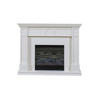 White Manufactured Wood Electric Fireplace | Wayfair North America
