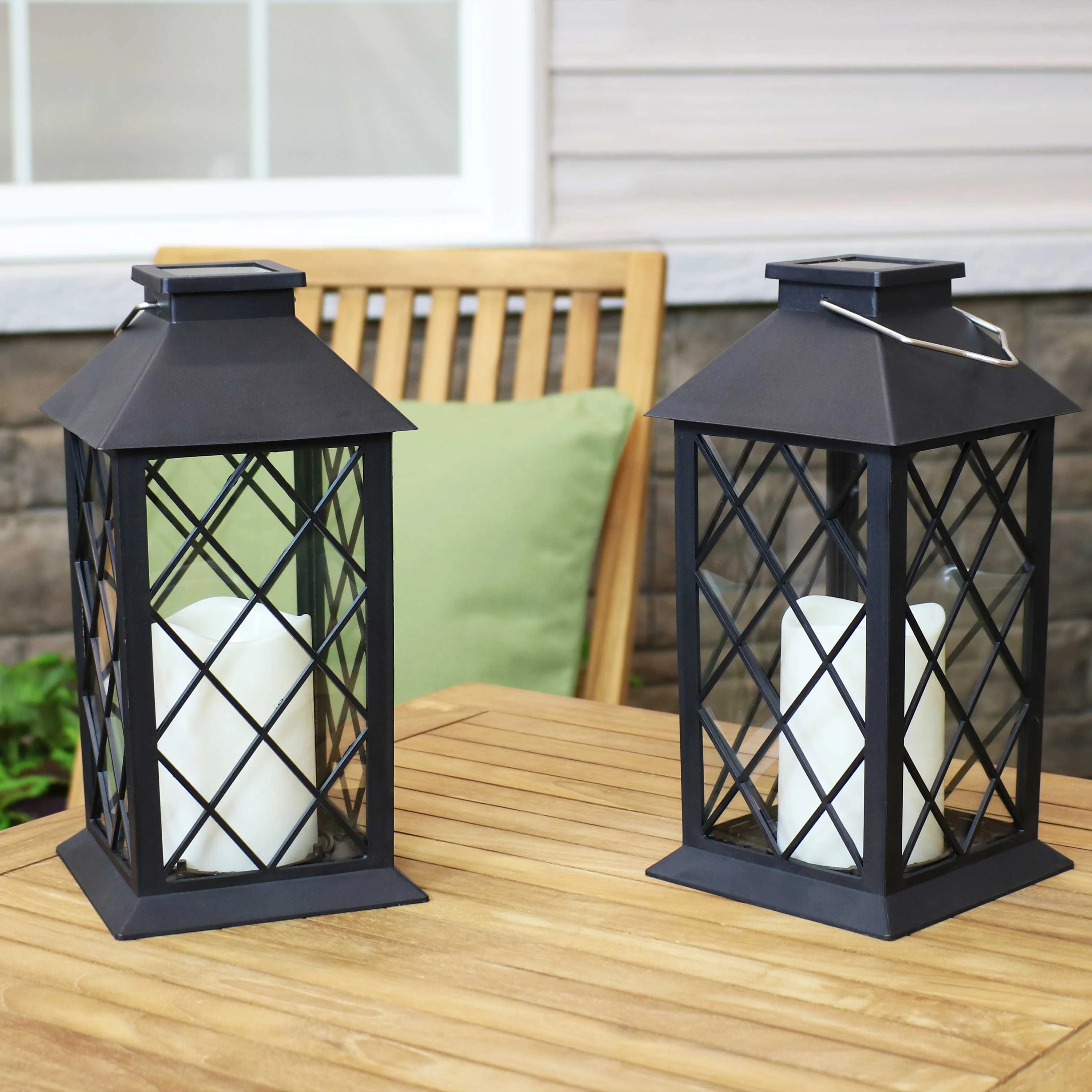 Sunnydaze Concord Outdoor Solar LED Decorative Candle Lantern - Rustic Farmhouse Decor for Patio,... | Walmart (US)