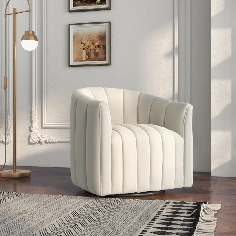 Annelotte Velvet Swivel Barrel Chair | Wayfair North America