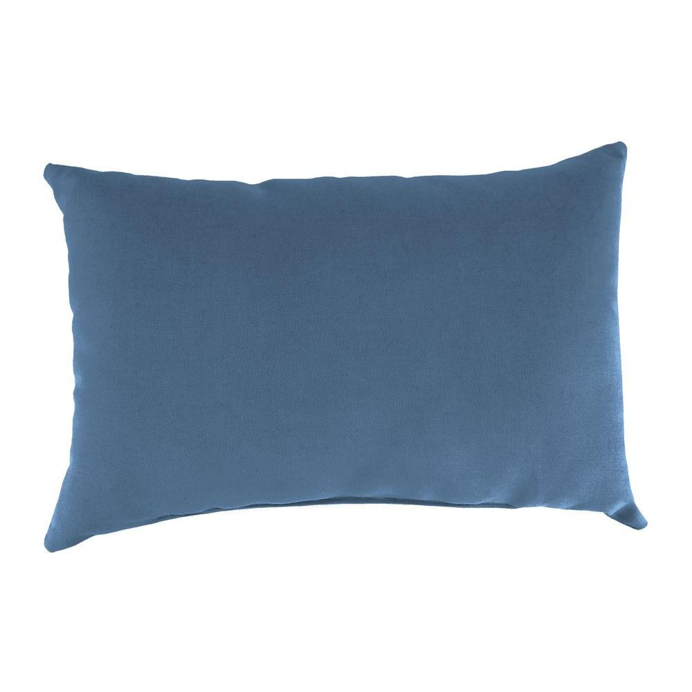 Jordan Manufacturing Sunbrella 9 in. x 22 in. Canvas Sapphire Blue Lumbar Outdoor Pillow | The Home Depot
