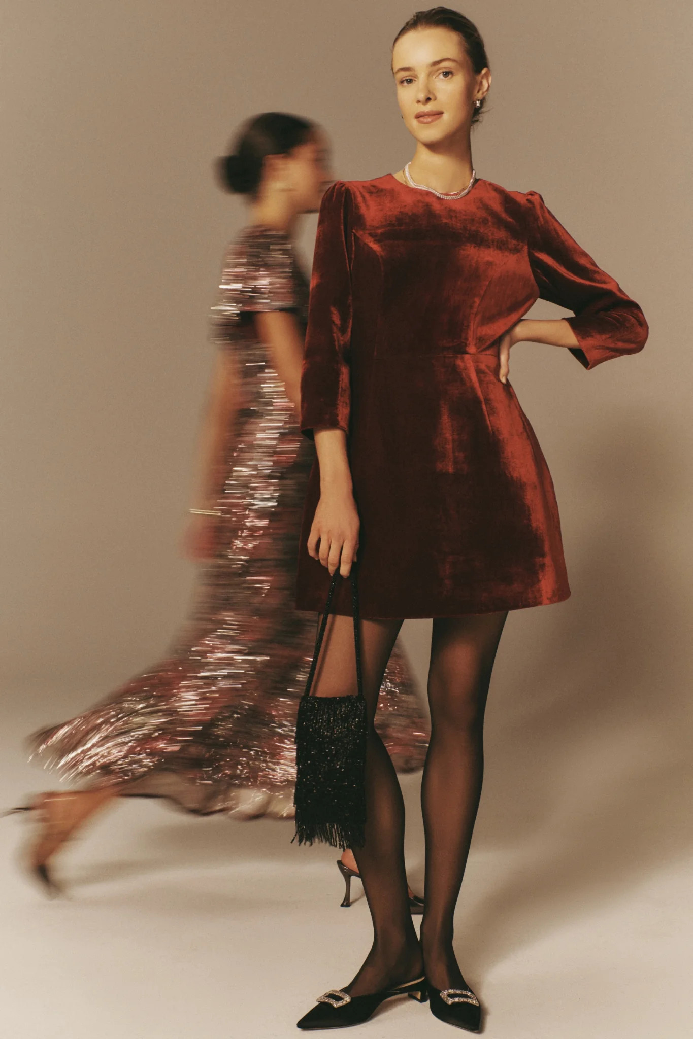 Red Velvet Silk Haley Dress | Tuckernuck (US)