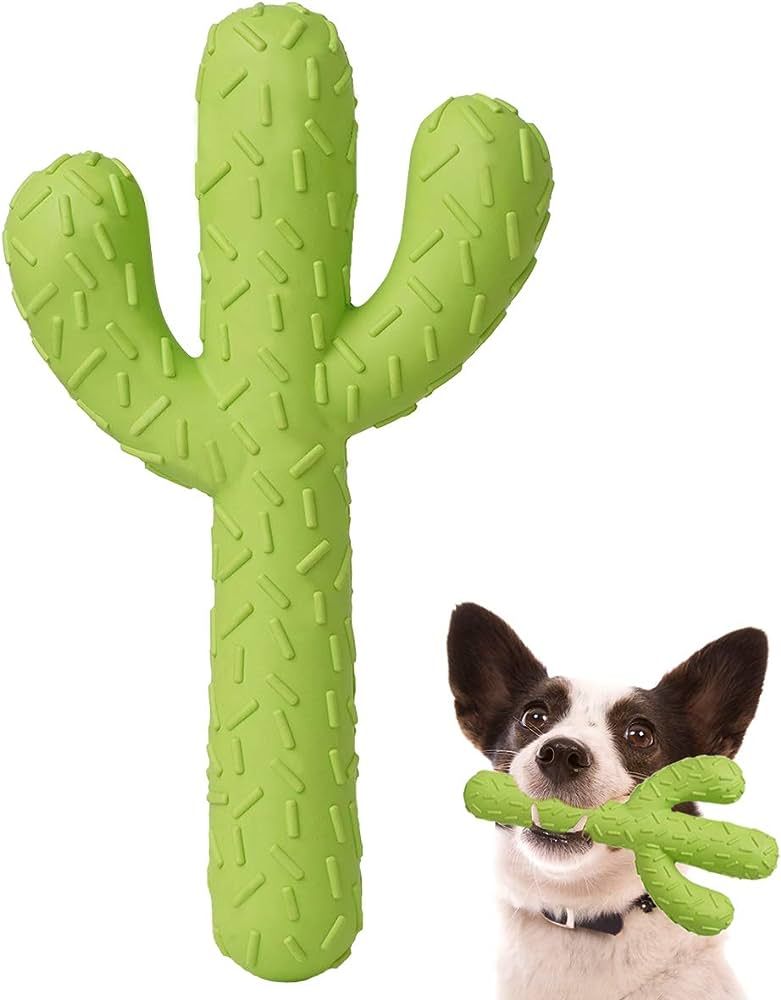 MewaJump Dog Chew Toys, Durable Rubber Dog Toys for Aggressive Chewers, Cactus Tough Toys for Tra... | Amazon (US)