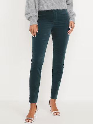 High-Waisted Velvet Pixie Skinny Ankle Pants | Old Navy (US)