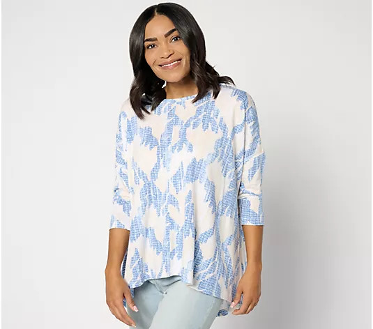 Peace Love World Boheme Hi-Low Hem Knit Tee - QVC.com | QVC