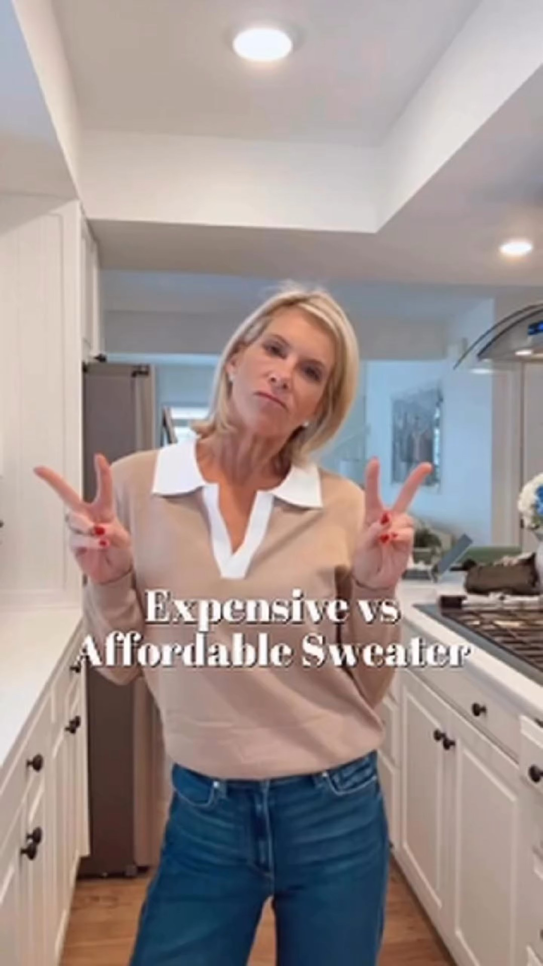 You know I’m a high–low girl through and through. So I put two very similar sweaters head to head — one expensive, one not — and I want to see if you can tell the difference. Sometimes less expensive really is better.

More ways to shop my everyday favorites:
1. Link in my profile anytime.
2. Follow me on LTK @AngelaHowenstein.
3. Shop my ShopMy storefront @AngelaHowenstein.
4. Join my newsletter at angelahowenstein.com.
5. Check IG Stories for daily links.