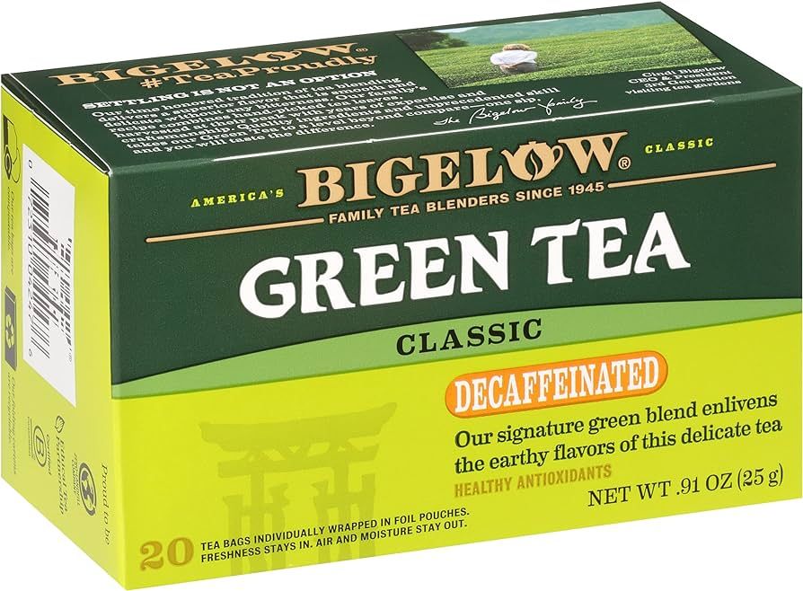 Bigelow Tea Classic Green Tea, Decaffeinated, 20 Count (Pack of 6), 120 Total Tea Bags | Amazon (US)