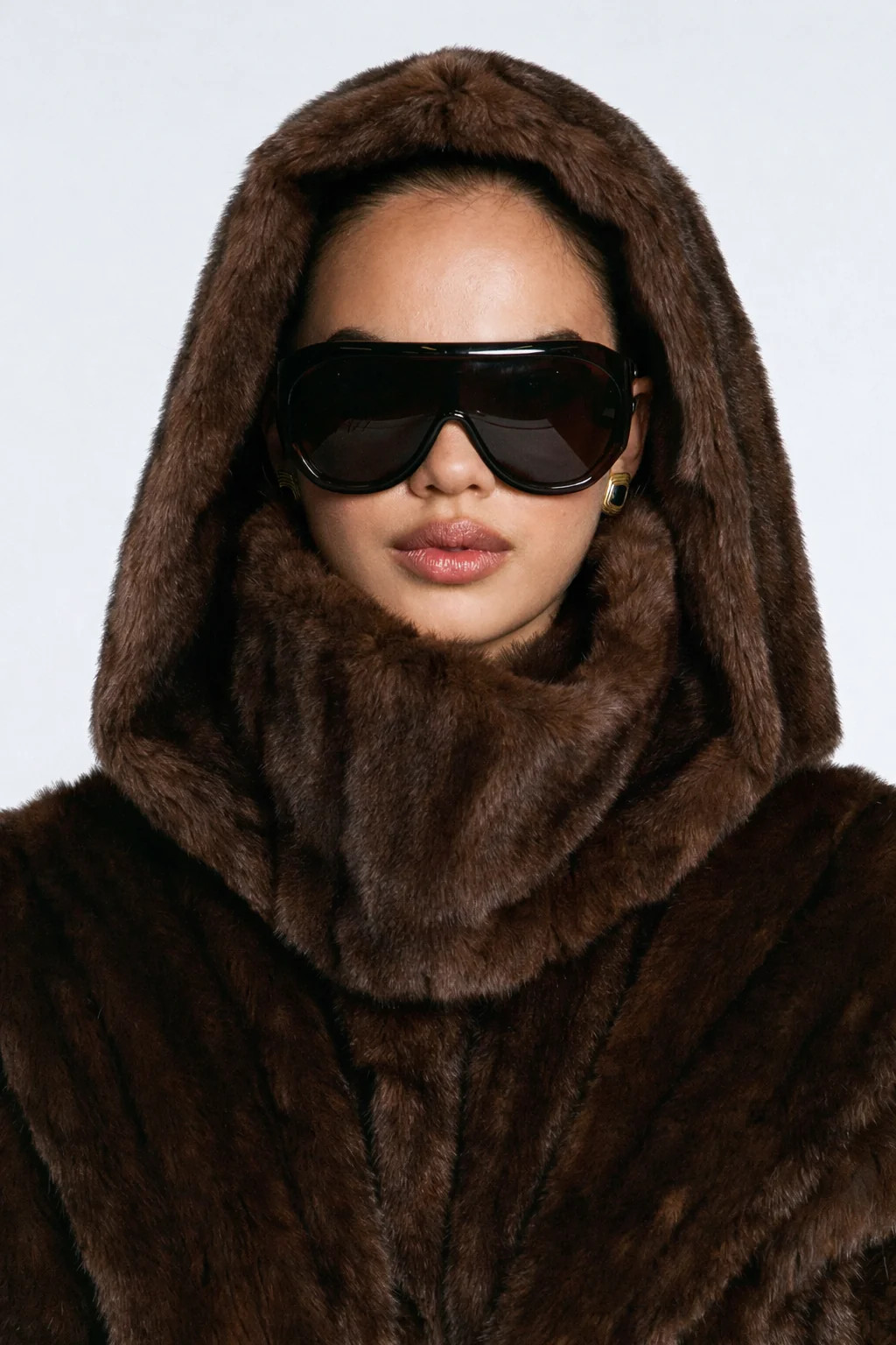 Brown Vintage Faux Fur Hood | DE SAVARY LONDON