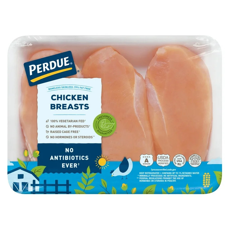 Perdue, Boneless Skinless Chicken Breast, 25g Protein per 4oz Serving, 1.6-2.4 lb. Tray | Walmart (US)