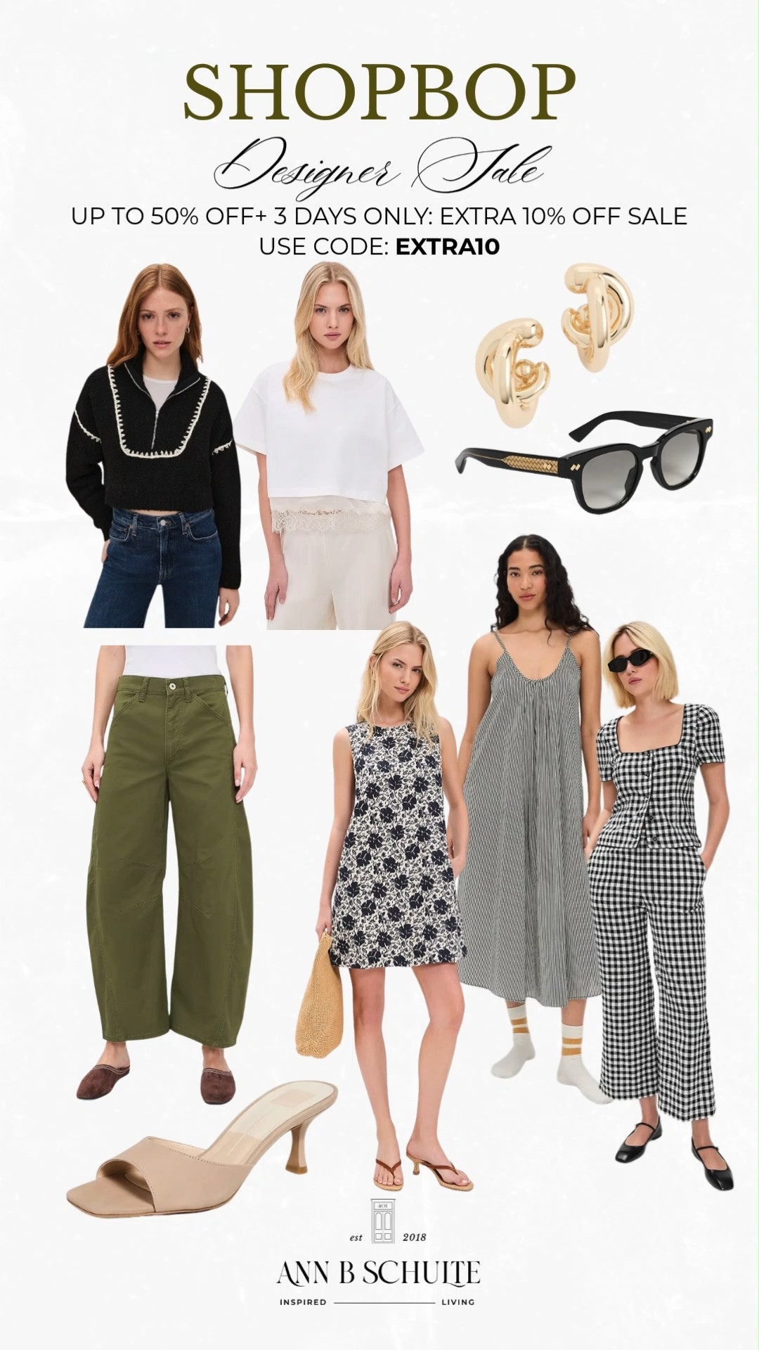 Shopbop’s designer sale is serving major closet refresh energy with up to 50% off plus an extra 10% off using code EXTRA10 for three days only. 🛍️✨👠 #ShopbopSale #DesignerFashion #LuxuryStyle #SaleAlert #FashionFinds #WardrobeRefresh #ChicStyle #TrendingFashion #LTKsale #DesignerDeals 

 #LTKootd #LTKSaleAlert