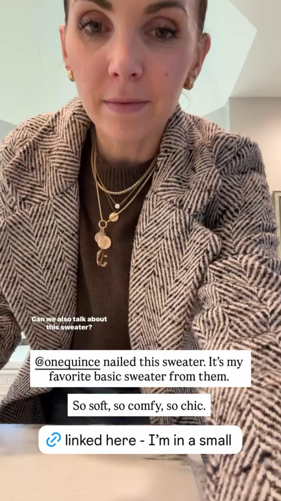 @quince sweater
Wearing a small 

#LTKootd #LTKgrwm