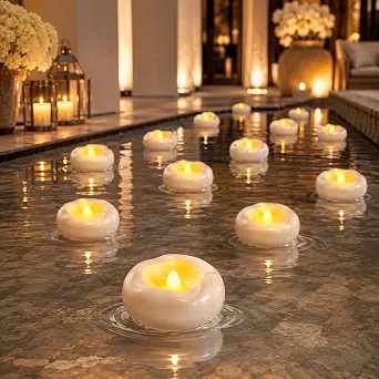 12 Pack 2.3” Flameless LED Floating Candles, Water-Activated Battery Operated Floating Candle w... | Amazon (US)