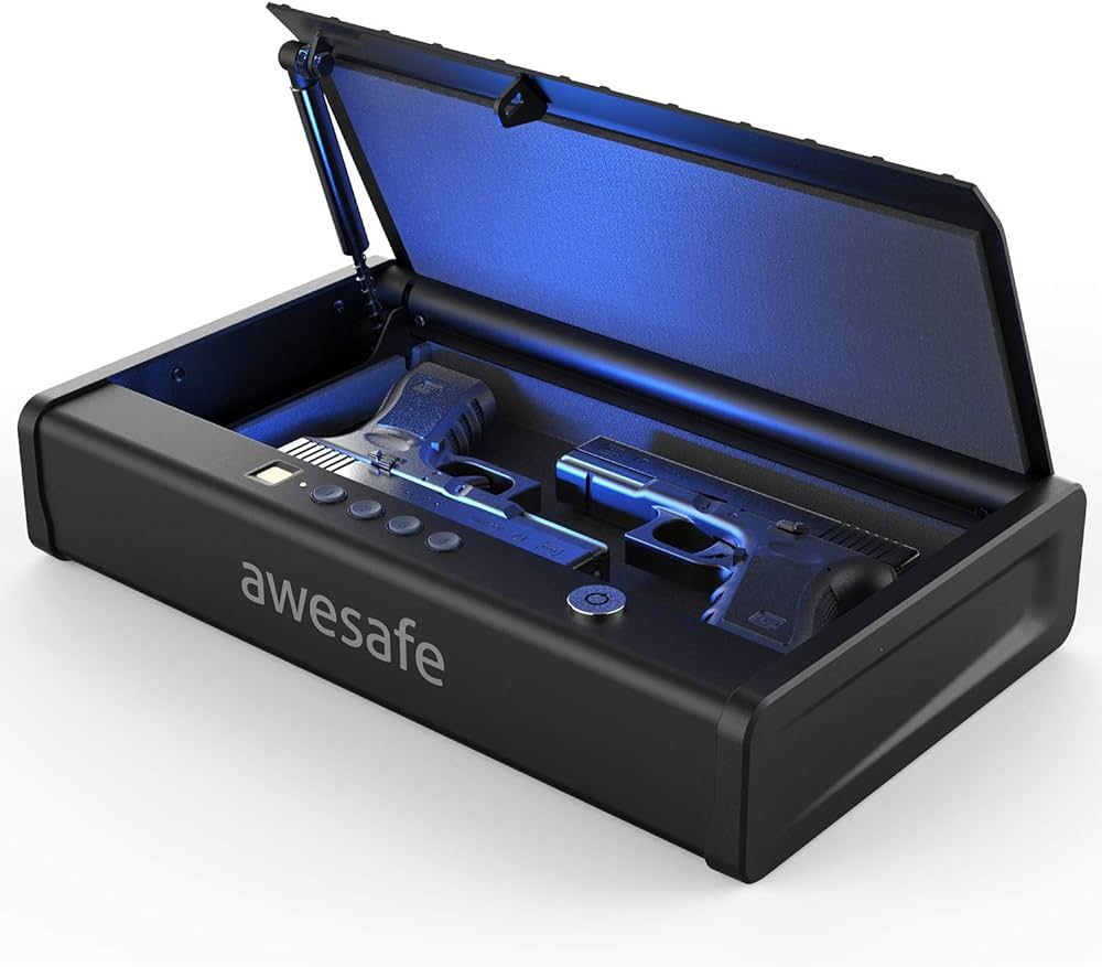 awesafe Gun Safe, Biometric Gun Safe for Pistols, Quick Access Pistol Safe Fingerprint Handgun Sa... | Amazon (US)