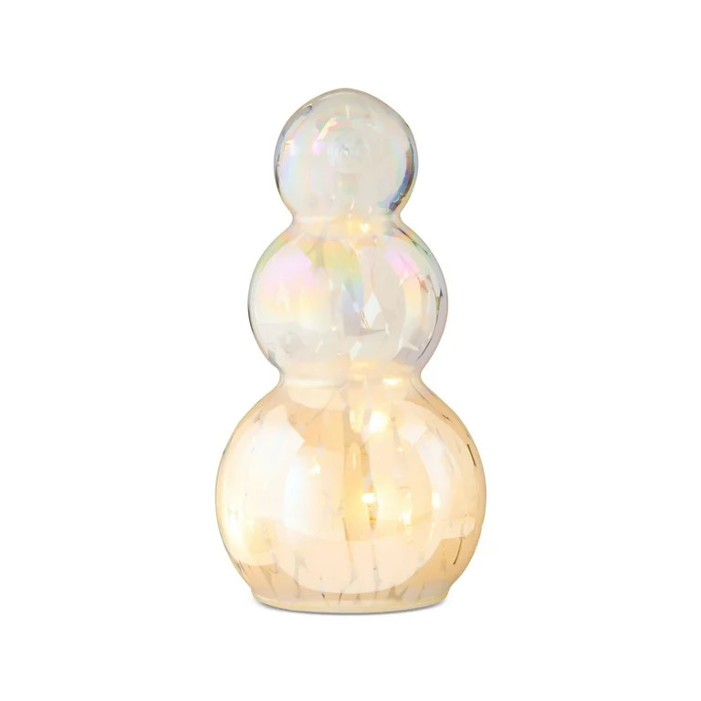 Glass Light-Up Snowman Christmas Decoration, White, 6.75", by Holiday Time | Walmart (US)