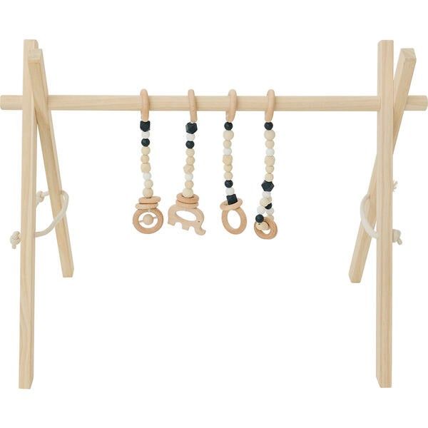 Natural Wood Gym with Black Toys | Maisonette
