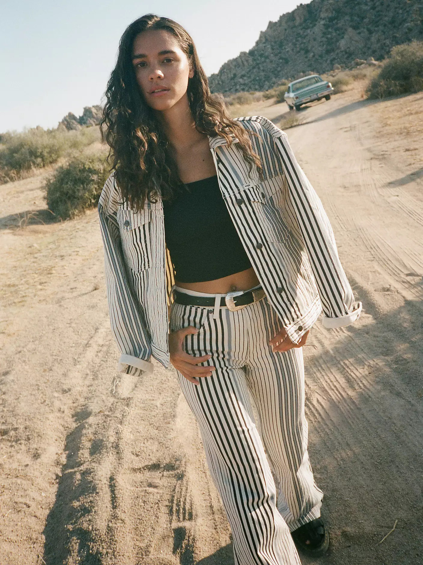 Women's Cowgirl Cut Striped Denim Jacket | Wrangler